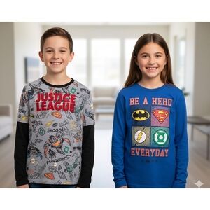 DC Justice League Youth 2X Long Sleeve T-Shirts